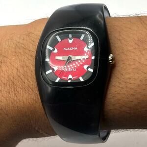 Black & Red Magna Cuff Watch